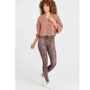 Spanx Faux Leather Snake Print Leggings Earthy Multi High Rise 20324R Womens M